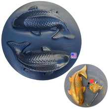 Load image into Gallery viewer, Fish Koi Garden Decor Mold, Concrete Cement Mold, Fish for Garden Figure, DIY Outdoor Decor, Koi Statue for Garden. One Mold - 2 Fish