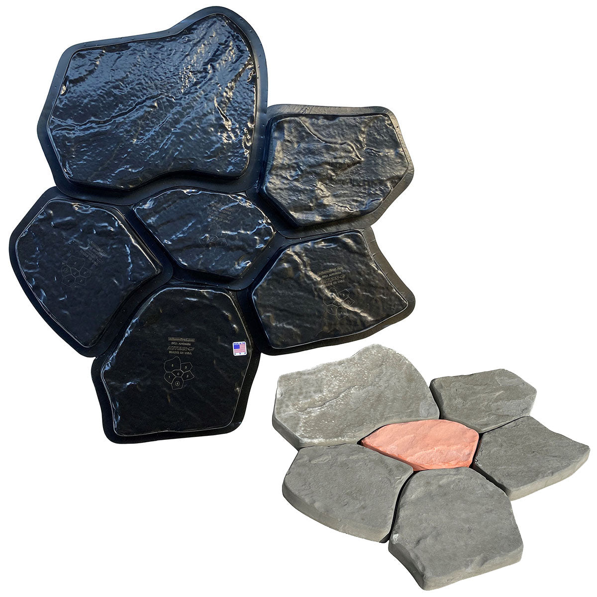 Rock Look concrete stepping stone mold set 2031 - Moldcreations