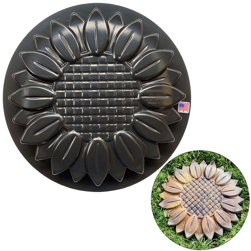 Flower Durable Stepping Stone, DIY Concrete Cement Mold for Garden Walkway - Flower Statue, Decor for Garden Mold