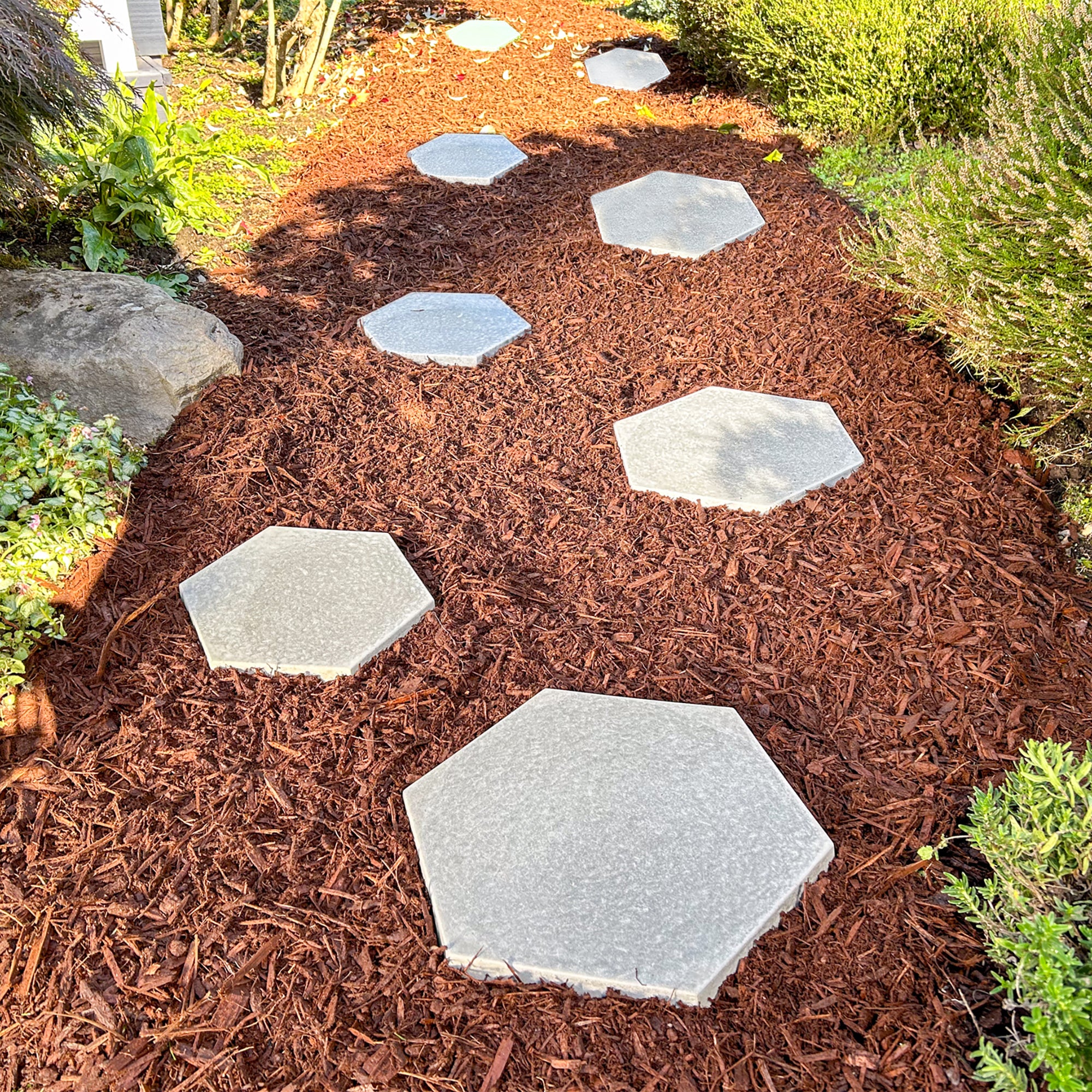 Pathway Hexagonal Hexagon Stepping Stone Mold - DIY Concrete Cement Path Maker for Garde ...