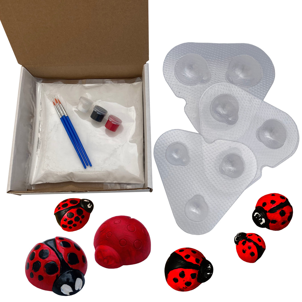 DIY Plaster of Paris Ladybugs Art and Craft Kit, Art Supplies for Kids and Adults, Plaster Painting Set, Ladybug Figurines Art Project, Gift for Creating Activities for Girls and Boys